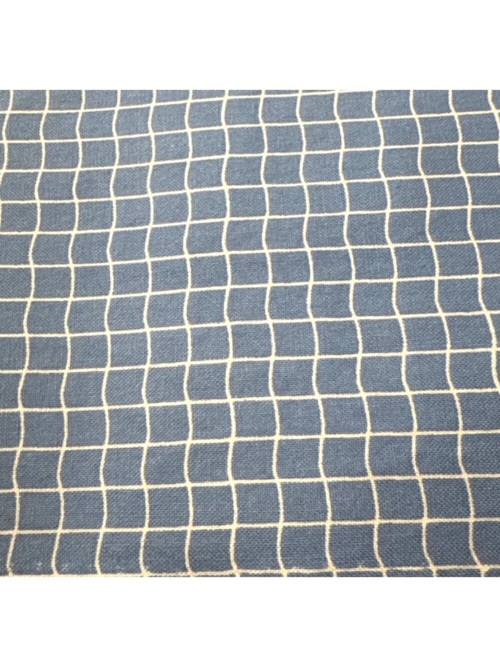 Blue & White Grid Cotton Fabric 20x18" Crafting Sewing Quilting Material